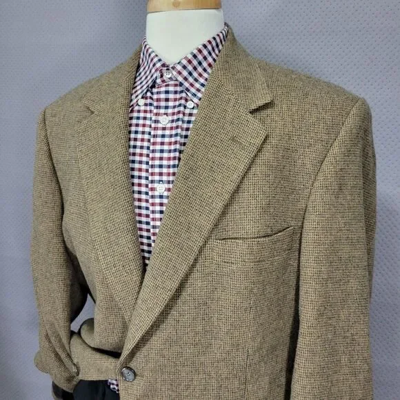 Chereskin Men's Sport Coat Blazer Two Button‎ Brown Camel Hair Size 46R